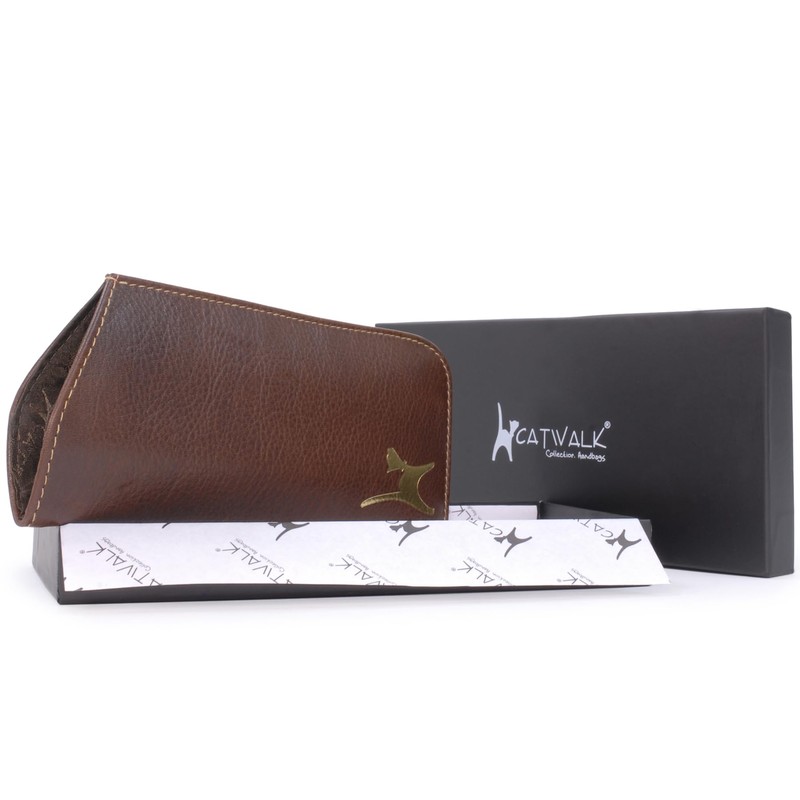 Catwalk Collection Handbags - Women's Leather Glasses Case Soft -