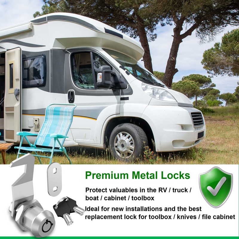 Hecfu 2 Pcs Tool Box Locks with Keys, Hook Cam,