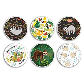 6 x 10cm Sloth Vinyl Stickers - Animal Wild Hanging Lazy Cartoon Pattern Follow Your Dreams Scrapbooking Kids Girls Gift #78982