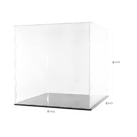 Clear Acrylic Display Case-Assemble Countertop Box for Display-Clear Display Box,Dustproof Protection Showcase for Toy Collectibles (8*8*8inch)