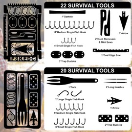 AYMQC Survival Card Multitool Emergency Camping Survival Kits Multipurpose Camping Equipment Survival Card for Outdoor Fishing Hiking Hunting 4 Pieces (Black)