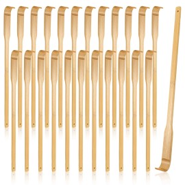 Yinkin 24 Pieces Bamboo Back Scratcher Bulk Long Manual Back Massager Traditional Wo...