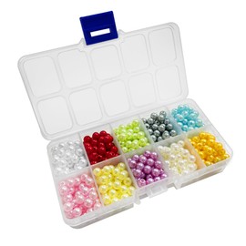 HAIKING Colorful Loose Spacer Beads, 600 Pcs Round Plastic Pearl Beads for DIY Crafts, Jewelry Making (6MM)