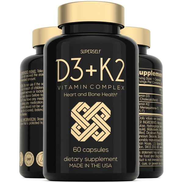 SuperSelf Vitamin D3 K2 Capsules - Vitamin D3 5000 IU