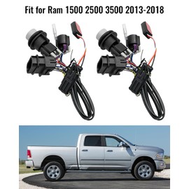 2Pcs Headlight Conversion Wiring Adapter Harness Assembly Fit for Ram 1500 2500 3500 2013-2018 with Factory Projector Headlights, Replace 810003