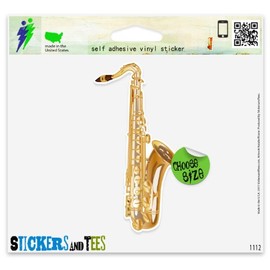 Saxophone Musical Instrument Band Car Sticker Indoor Outdoor 3" x 6"