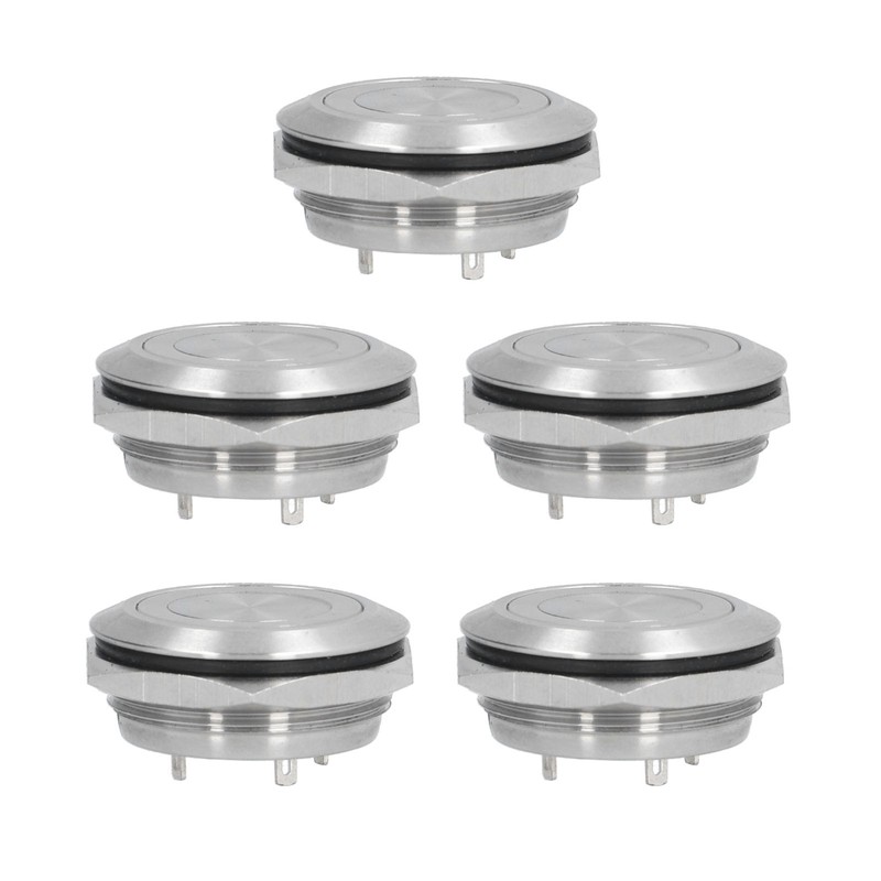 5Pcs Momentary Push Button Switch Metal Auto Reset Ultra Thin