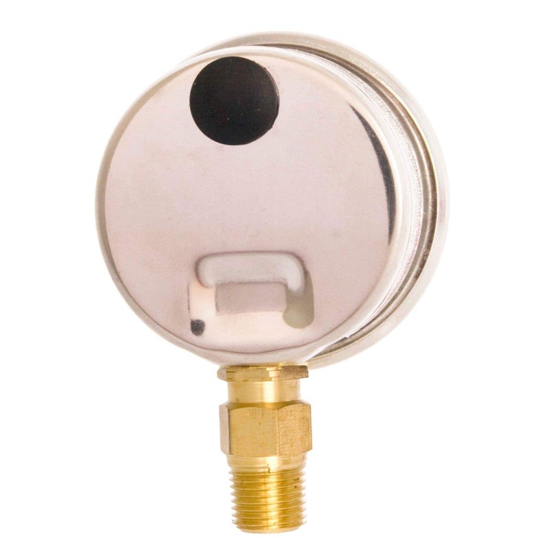 1-1/2" Oil Filled Pressure Gauge - Stainless Steel Case, Brass,