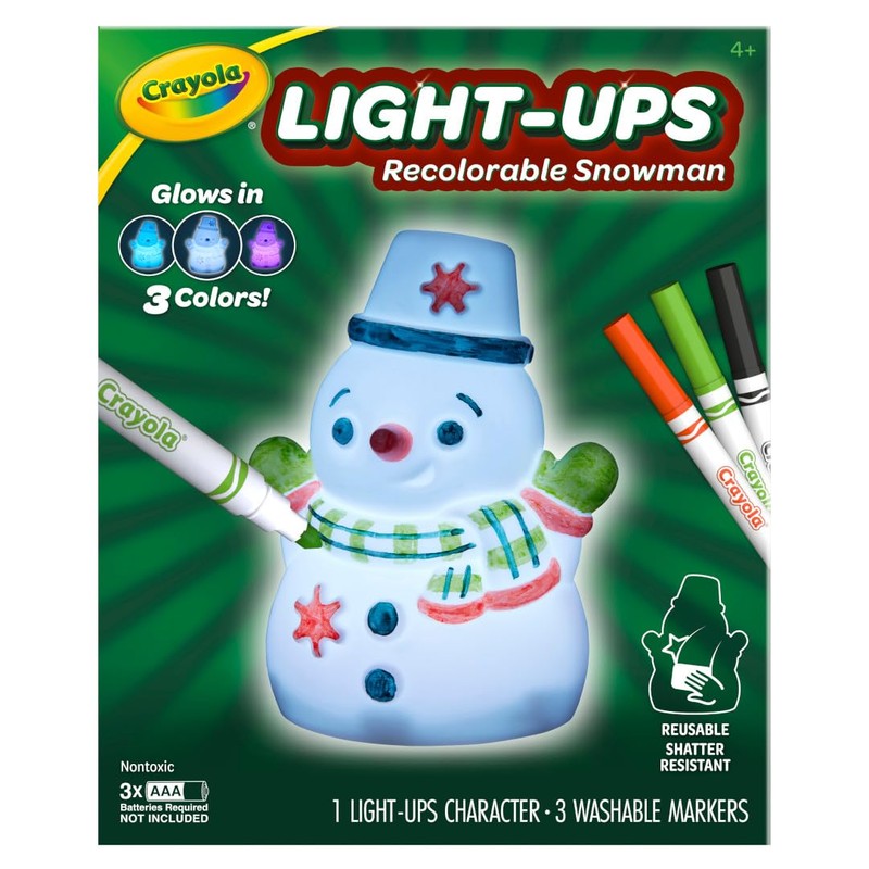 Crayola Light Ups Santa and Snowman Bundle, Recolorable Light Up