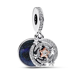 TOFBS Charms Pendant Women's Sun Moon Stars 925 Sterling Silver Cubic Zirconia Bead Charm Jewellery Birthday Gifts Memorial for Women Girlfriend Mother Girls, Sterling Silver, Cubic Zirconia