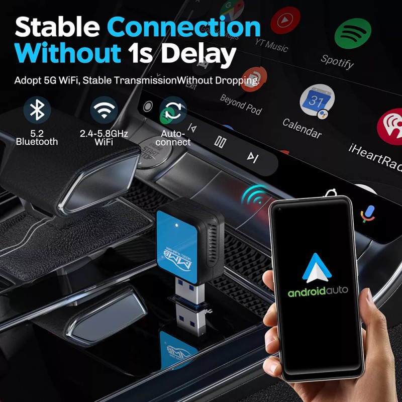 MMB Android Auto Wireless Adapter Mini Android Auto Dongle for