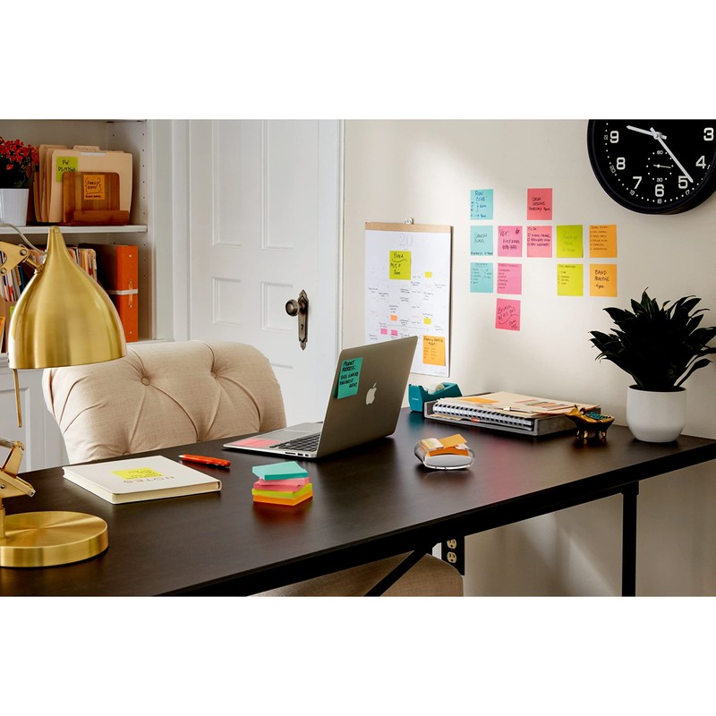 Post-it Super Sticky Notes, 3x3 in, 4 Pads, 2x the