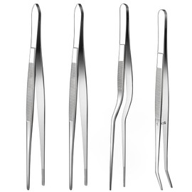 Fine Tweezer Tongs,4Pcs Cooking Tweezers,6.3Inch Stainless Steel Food Tweezers,Kitchen Tweezer for Baking