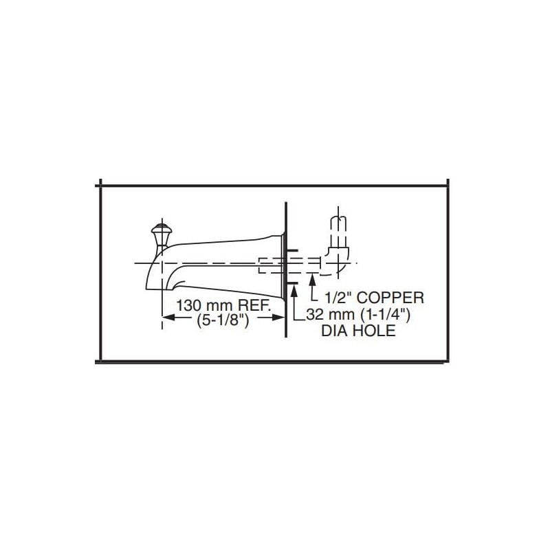 American Standard 8888055.002 Deluxe Metal Diverter Tub Spout, 0.5, Polished