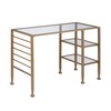 SEI Furniture Jaymes Gold Metal/Glass Writing Desk, Soft Gold