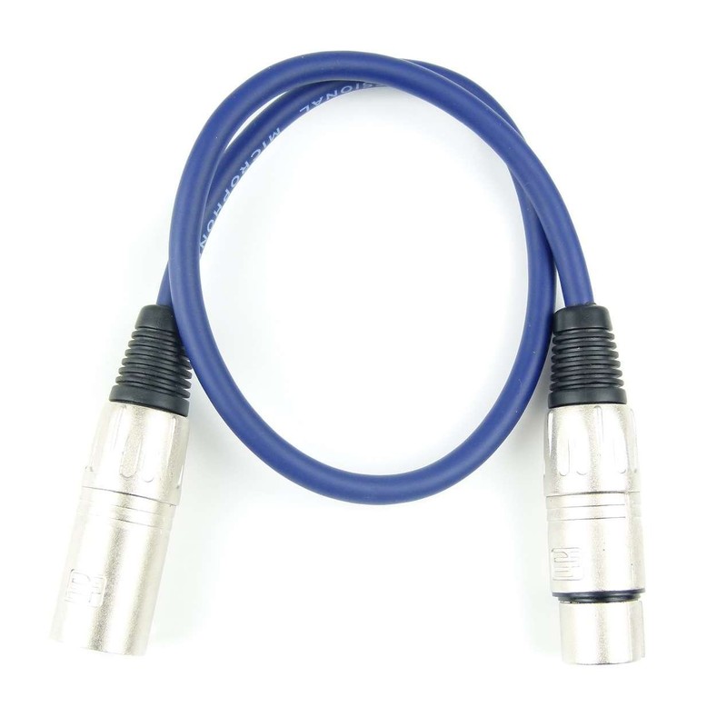 4x Adam Hall Cables K3MMF005 0BLU Microphone Cable 0.5 m