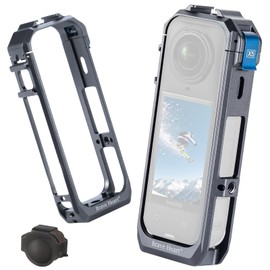 kezhi Metal Protective Case Multifunction Utility Frame Stronger Construction Aluminum Cage for Insta360 X5 Insta 360 X5 accessories (iron gray)