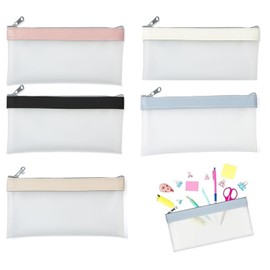 5PCS Money Pouch with Zipper,Clear Money Bag with Zipper, Bank Deposit Bags Coin Bag for Collectors (5)