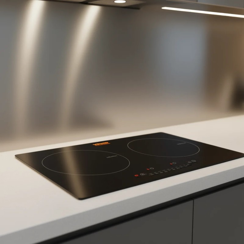 24'' Induction Cooktop 4 Burners 1800W Touch Screen Built-In Ceramic
