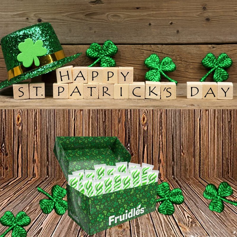 Fruidles St. Patrick's Day Twist Lollipops, Party Favor Box, Individually