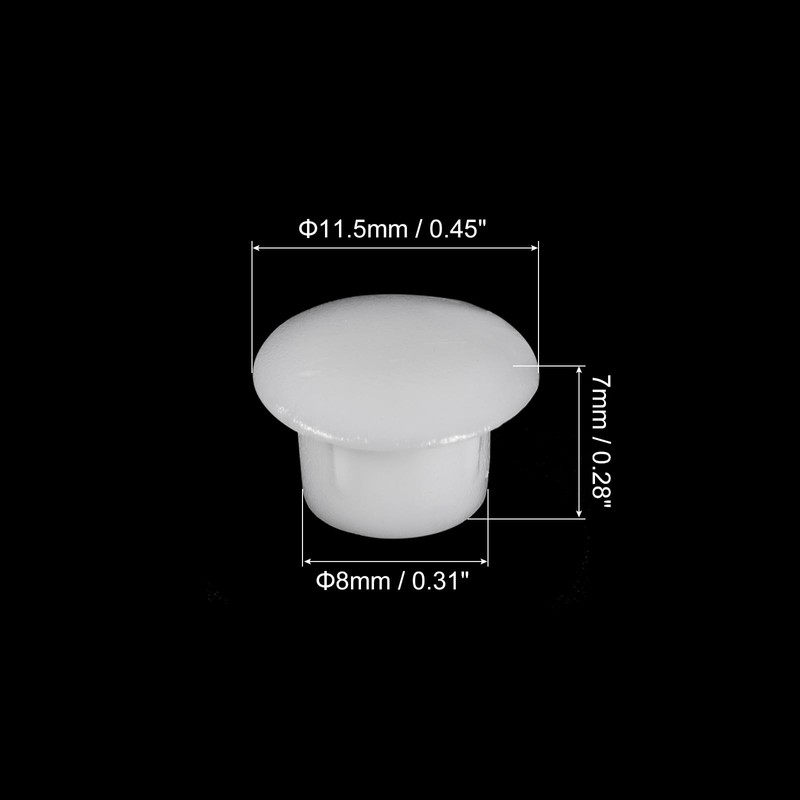 uxcell 100Pcs Screw Hole Plugs, 8mm(5/16") Dia Plastic Snap in