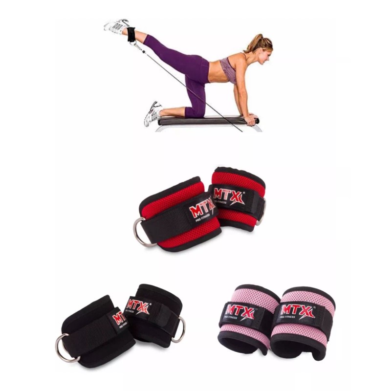 MTX Grilletes De Tobillos 2 Pares Para Ejercicios Con Poleas
