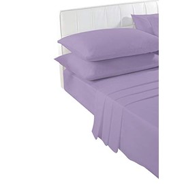 voice 7 Non Iron Poly Cotton Pillow Cases Pair only - 21 Colors Choice (Lilac)