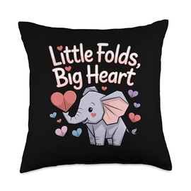 Origami Animal Art for Kids and Japanese Art Fans Throw Pillow