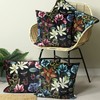 Evans Lichfield Midnight Garden Aquilegia Cushion Cover, Teal, 43 x