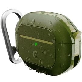 KeyBudz for AirPods 3rd Generation Case with Lock - Fully Waterproof AirPods 3 Case Cover with Keychain, Rugged Tough Protection, Hard Shell and Carabiner Clip for Easy Travel (Forest Green)