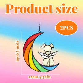 Miiqxx Rainbow Dog Memorial Gifts,Acrylic Pet Bereavement Gifts,Pet Memorial Plaques for Dog Lovers,Fade-Resistant Dog Memorial Plaque,Dog Remembrance Gifts Window Hanging Plaque,Non-Glas