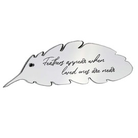 Mirrored Acrylic Feather Hanging Decoration - Feathers appear when loved ones are near | 11cm x 3.5cm | Bereavement Memorial Gift