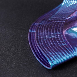 JAZTAKU Unisex Fashionable Holographic Bucket Hat Sun Protection Flexible Fold Metallic Finish Hat