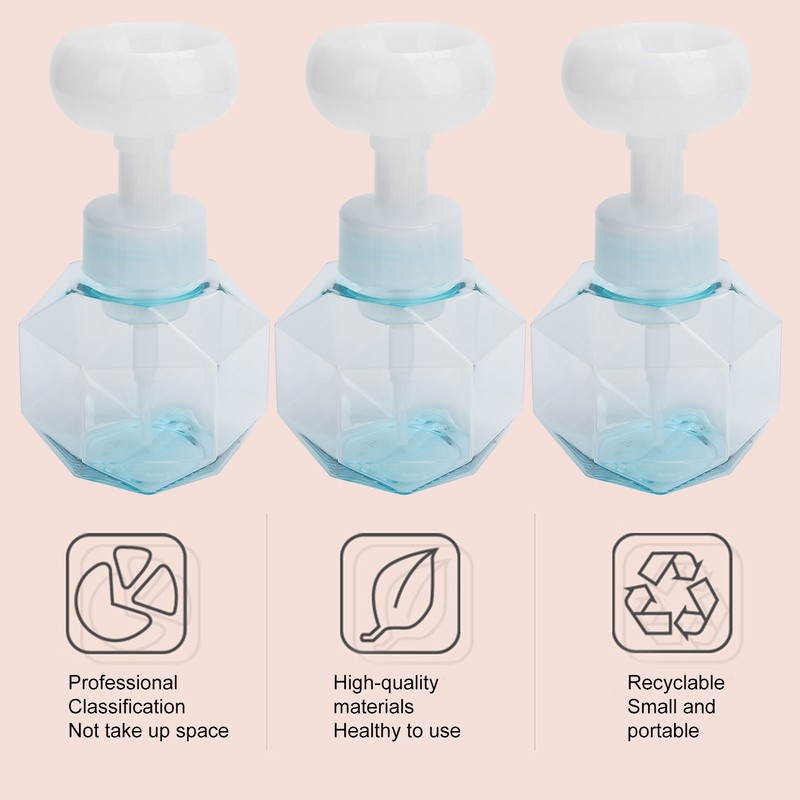 3Pcs PETG Flower Foam Bottle 300ml Mousse Pump Bottle Hand