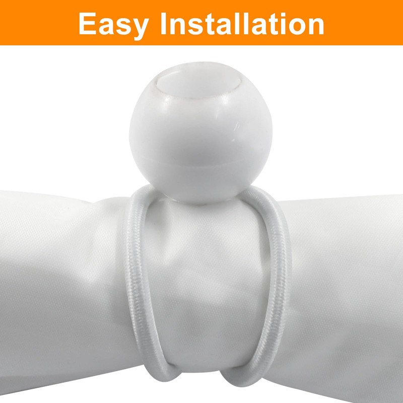 Aoserge 50PCS 4 Inch White Ball Bungee Cords