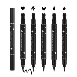 5 Piezas De Ojos Sellos Delineador De Doble Cabeza, Lápices Delineadores De Ojos Para Mujeres, Sello Delineador De Ojos Con Formas De Estrella, Corazón, Flor, Mariposa, para Maquillaje Artístico