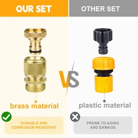 TMOK 275-330 Gallon IBC Tote Tank Adapter, 2" Coarse Thread,1/2“ x 3/4" Brass Hose Faucet (Nickel plated copper red handle faucet) With Brass Garden Hose Quick Connector