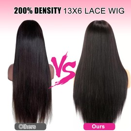 COUGARBEAUTY 26 Inch 13x6 Lace Front Wigs Human Hair 200 Density Straight HD Lace Front Wigs Human Hair HD Transparent Glueless Wigs Human Hair Pre Plucked with Baby Hair