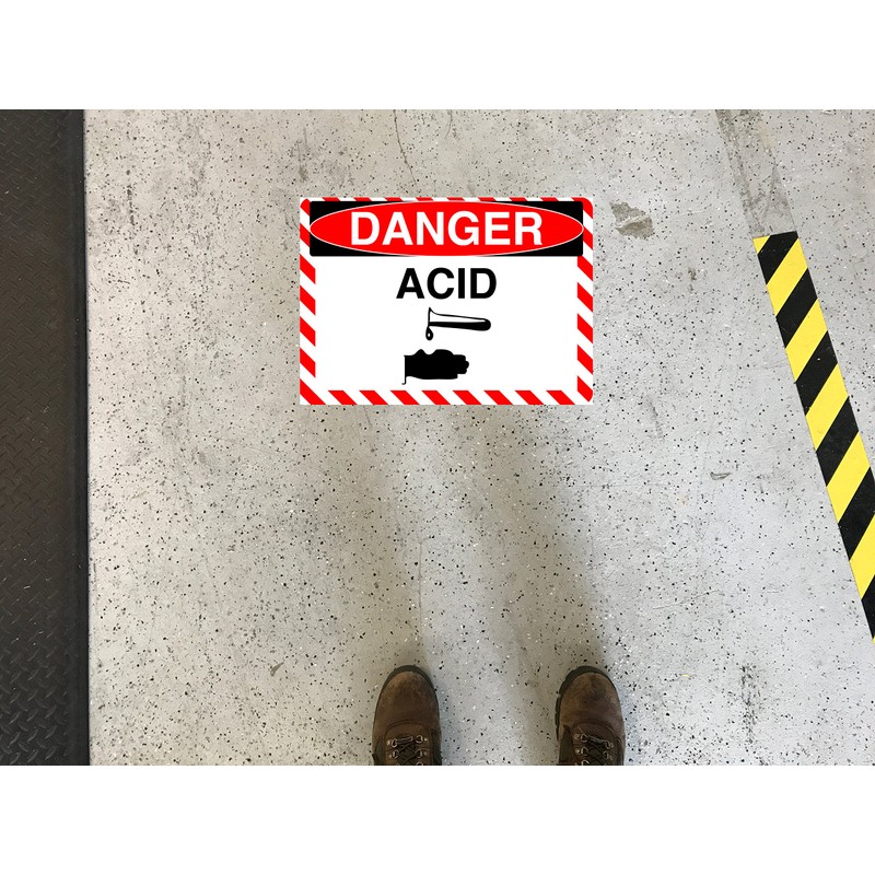 Graphical Warehouse - Danger: Acid Floor Sign-30"