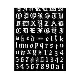 Generic Art Latin English Alphabet Letters Numbers 3D Nail Sticker Xf3359 White Nail Wraps Stickers Manicure Supplies for Women Nails Full Long Lasting Easy Apply and Remove