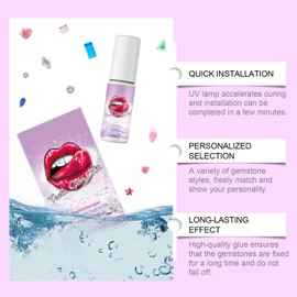 Zahnschmuck Set, Zahn Edelstein Kit, Tooth Gem Kit, DIY Zahnschmuck set Mit Kleber Für Zähne, Zahnkristall Kit für Reflektierende Zahnschmuck Dekoration Nagel Dekoration, 03