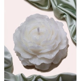 Peony Flower Shaped Candle with Scent, Soy Wax Blend Aromatherapy Candle, Gift Candle, Gifts for Women, Candles for spa, Yoga, Stress Relief, Meditation, Wedding, Home Decor, Relaxation (White)