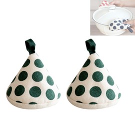 Bornoon Triangle Pot Holder, Set of 2, Stylish, Cute, Nordic Style, Heat Resistant Mittens, Iron Stand Handle, Pot Lid, Non-Slip, Thick, Two-Handled Pot, Cooking, Staub Handle, Pot Lid, Cloth with