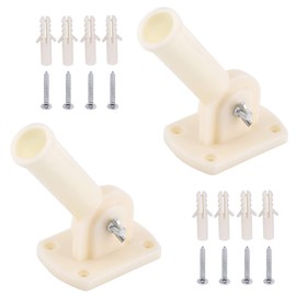 2 x Flag Pole Holder, Adjustable Flag Stand, Adjustable Flagpole Holder, with 8 Screws and 8 Expansion Screws, 180° Rotation, 26 mm Diameter, for Install the Flagpole