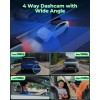 LAMTTO 360° Dash Camera 4 CH 1080P FHD Dash Cam