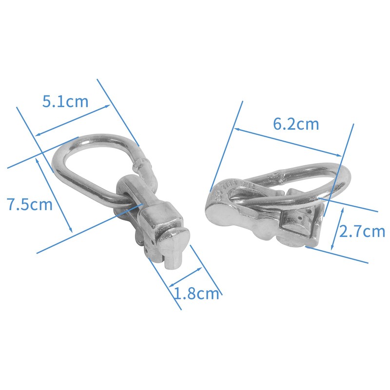 OldBones L-Track Double Stud Tie Down Fitting with Ellipses-Ring, L