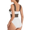Hilor Women's One Piece Swimwear Front Crossover Swimsuits Hollow Bathing