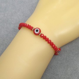 GOOKEY MECETA Adjustable Evil Eye Bracelet - Charm Bracelet for Women, The Great Gift for Women (Red)