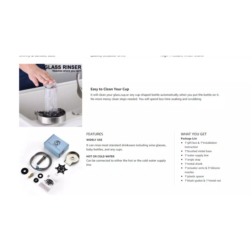Ultimate Unicorn Automatic Glass Rinser Washer Cleaner Bar Sink Glass