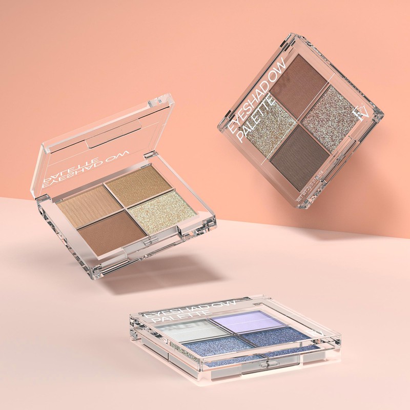 FV Natural Finish Eyeshadow Palette, 4 Matte & Metallic High